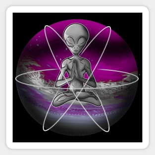 Purple Alien Yoga Sticker